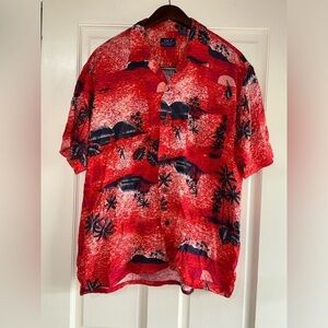 Old College Inn OCI Mens Size Lg Hawaiian Style Shirt Tropical Short Sleeve